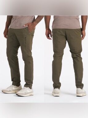 Vuori Mens Ripstop Climber Pants Sz L Green Stretch Waist